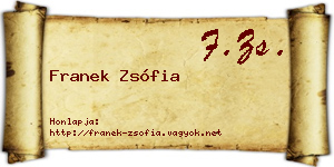 Franek Zsófia névjegykártya